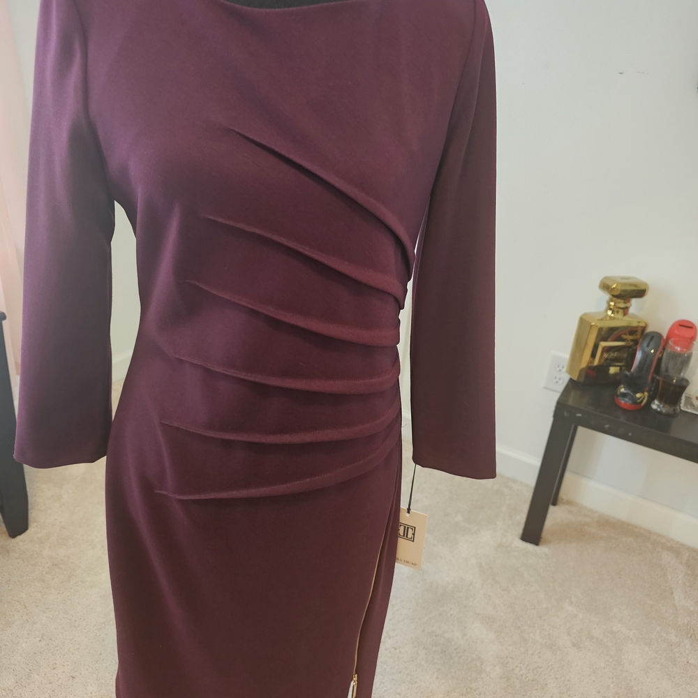 Ivanka Trump Deep Purple Long Sleeve Dress - Picture 3 of 6